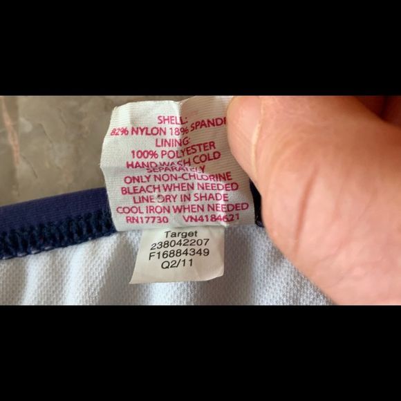 Xhilaration blue/white stripes swim bikini bottom, size Medium - Picture 4 of 5